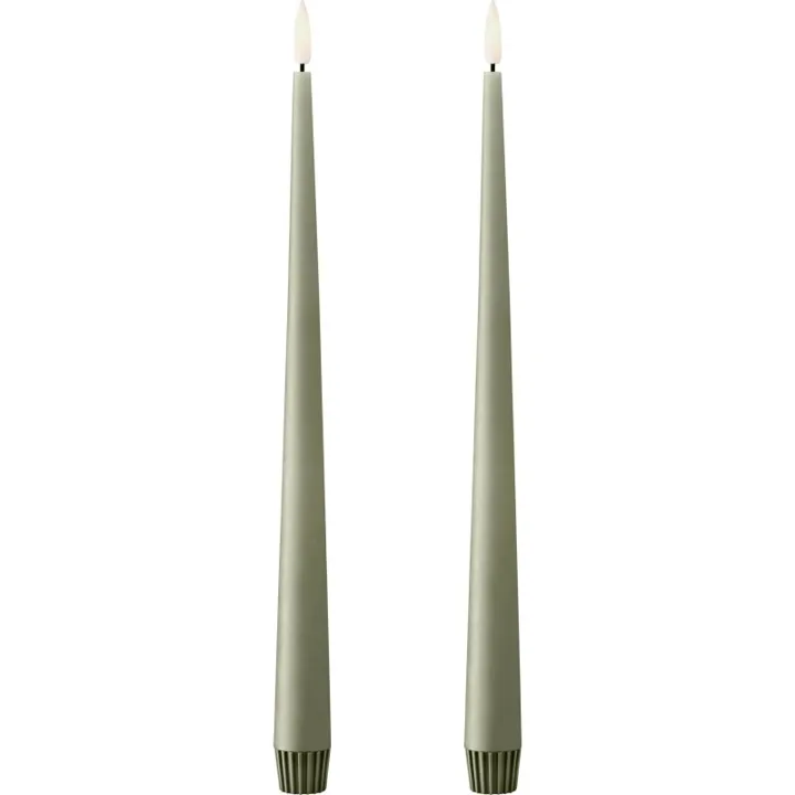ester & erik LED kronelys, 30 cm, grøn, 2-pak – LED-stearinlys — produktfoto