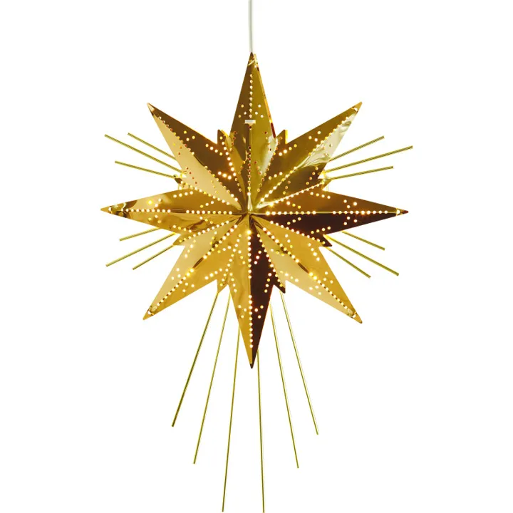 Star Trading Mini Luxe julestjerne med lys, 25 cm, messing – dekorationslys — produktfoto
