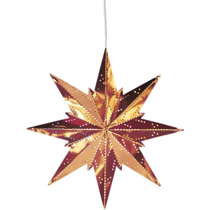 Star Trading Mini julestjerne med lys, 25 cm, kobber – dekorationslys — produktfoto