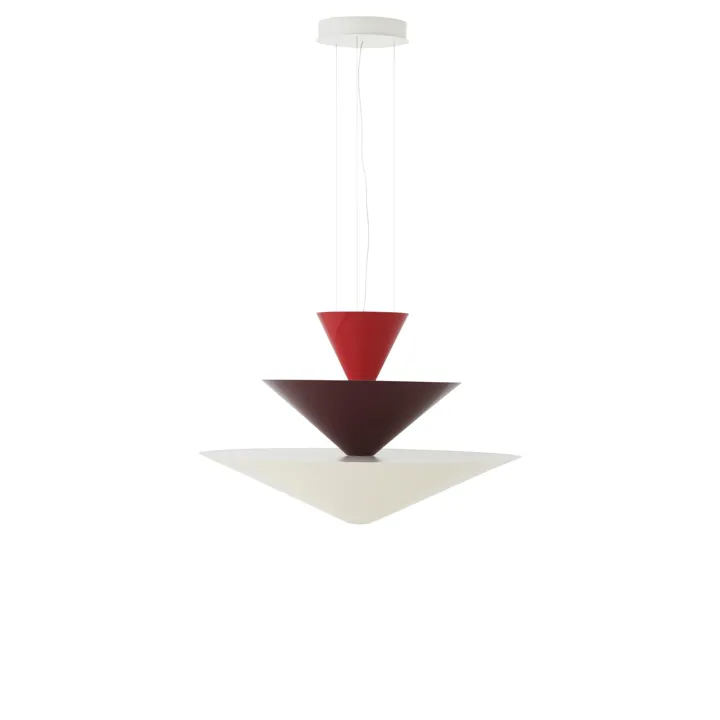 &Tradition Gio LN15 Ø92 Vermilion Red/Dark Burgundy/Ecru White – pendel — produktfoto
