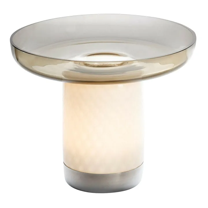 Artemide Bontá Grå Med Glasfad – transportabel bordlampe — produktfoto