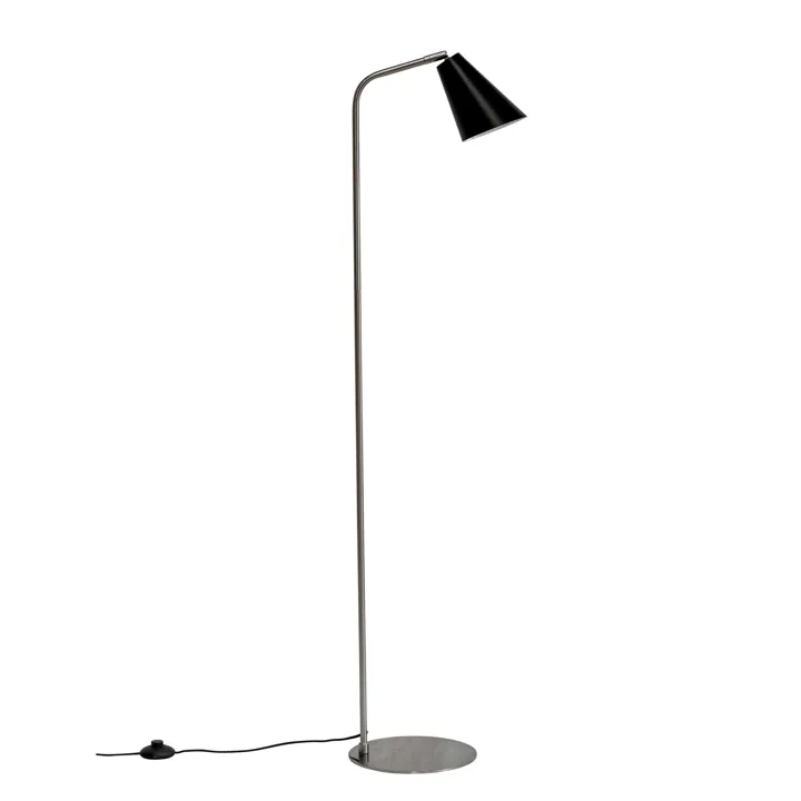 Dyberg Larsen Oswald Sort/Stål – gulvlampe — produktfoto
