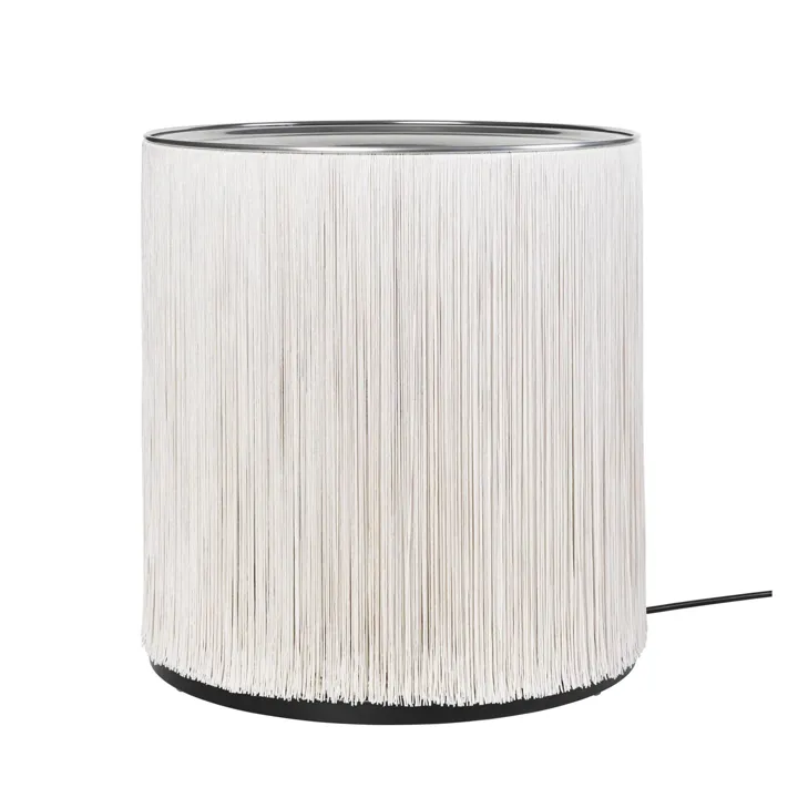 GUBI Model 597 Poleret Aluminum/Cream Fringe – gulvlampe — produktfoto