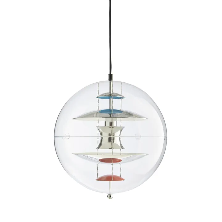 Verpan Globe Ø40 Krom/Rød/Blå – pendel — produktfoto