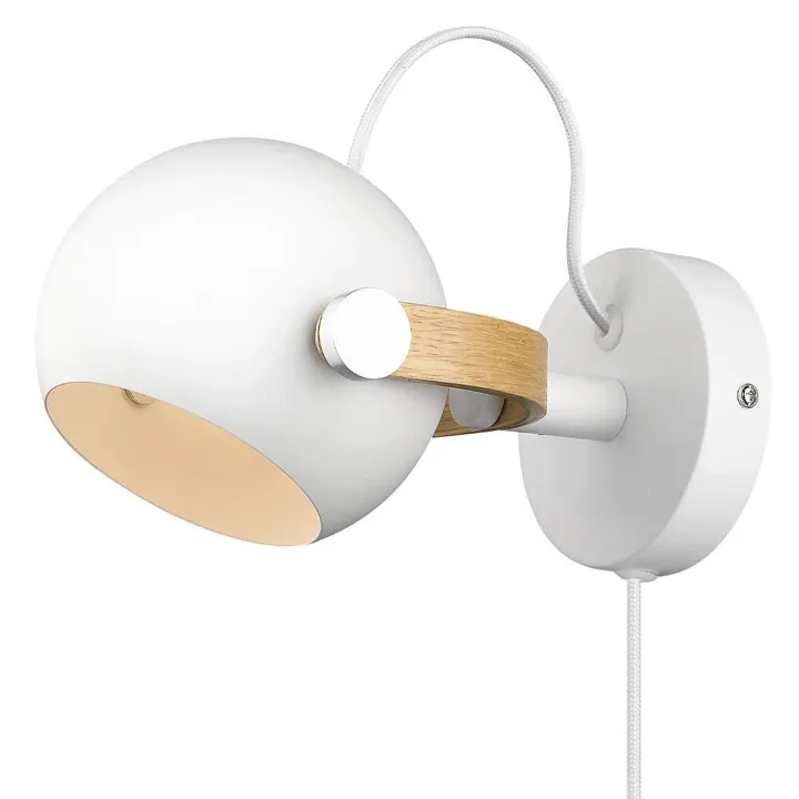 Halo Design D.C Ø12 Hvid/Eg – væglampe — produktfoto
