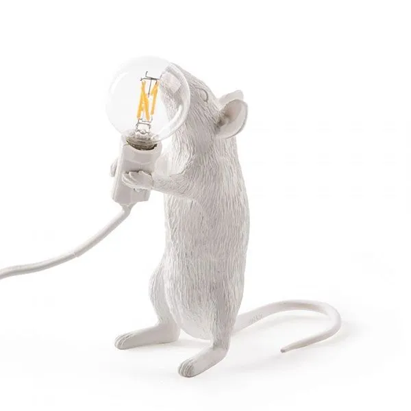 Seletti Mouse Step Standing Hvid – bordlampe — produktfoto