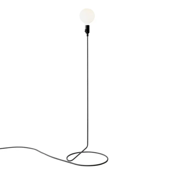 Design House Stockholm Cord Uden Pære Sort – gulvlampe — produktfoto