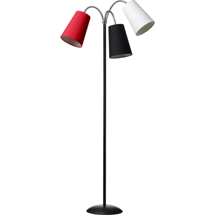 Nielsen Light Salsa , sort med rød, sort & hvid skærm – gulvlampe — produktfoto