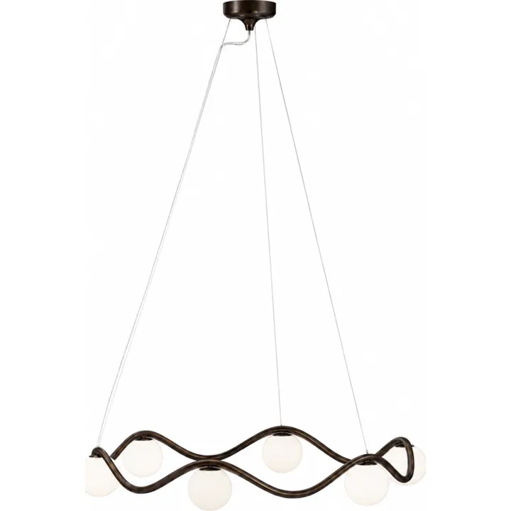 Rebello Decor Circle of Life , bruneret messing, Ø11 cm glaskugler, Ø91 cm – lysekrone — produktfoto