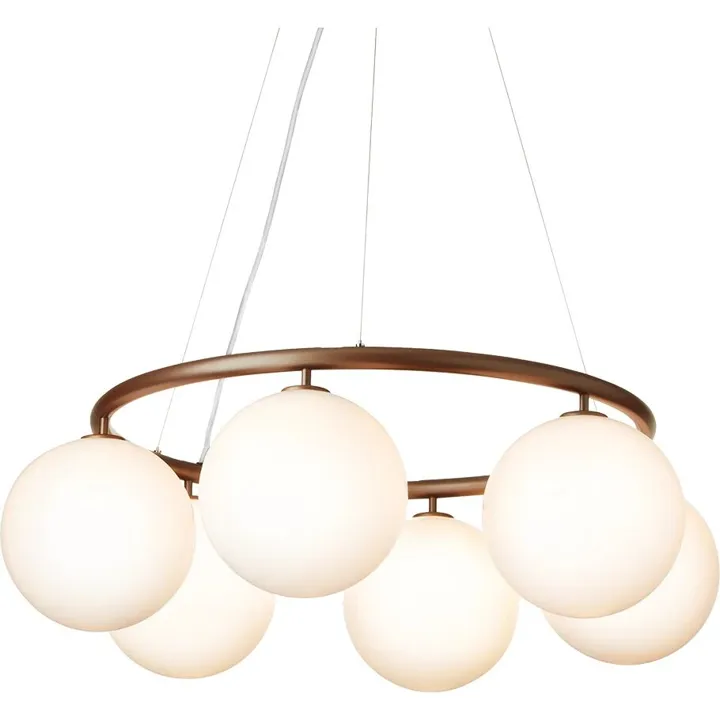 Nuura Miira 6 Circular Mørk Bronze/Opal Hvid – lysekrone — produktfoto