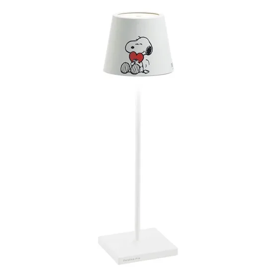 Zafferano Poldina x Peanuts batterilampe / , heart – transportabel bordlampe — produktfoto