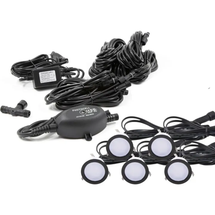Light By Juul Light By Juhl Cosmos nedgravningsspot, sort, 5-pak – udendørslampe — produktfoto