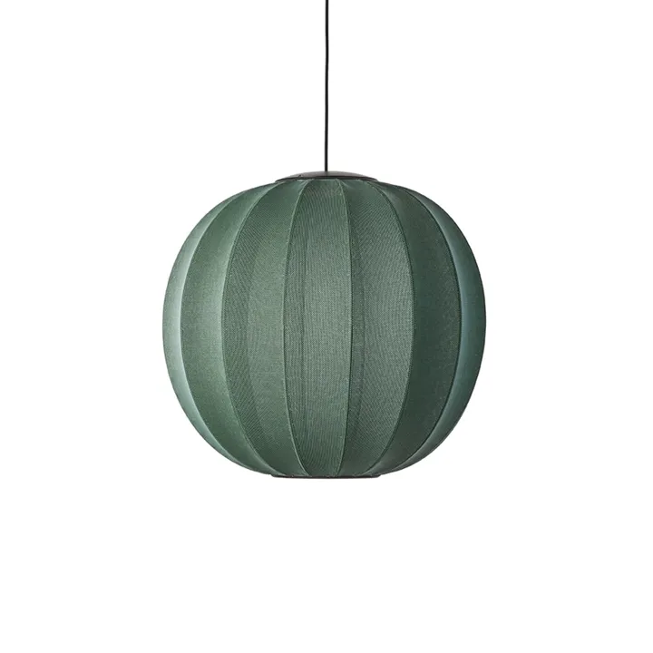 Made By Hand Knit-Wit Round Ø60 Tweed Green LED – pendel — produktfoto