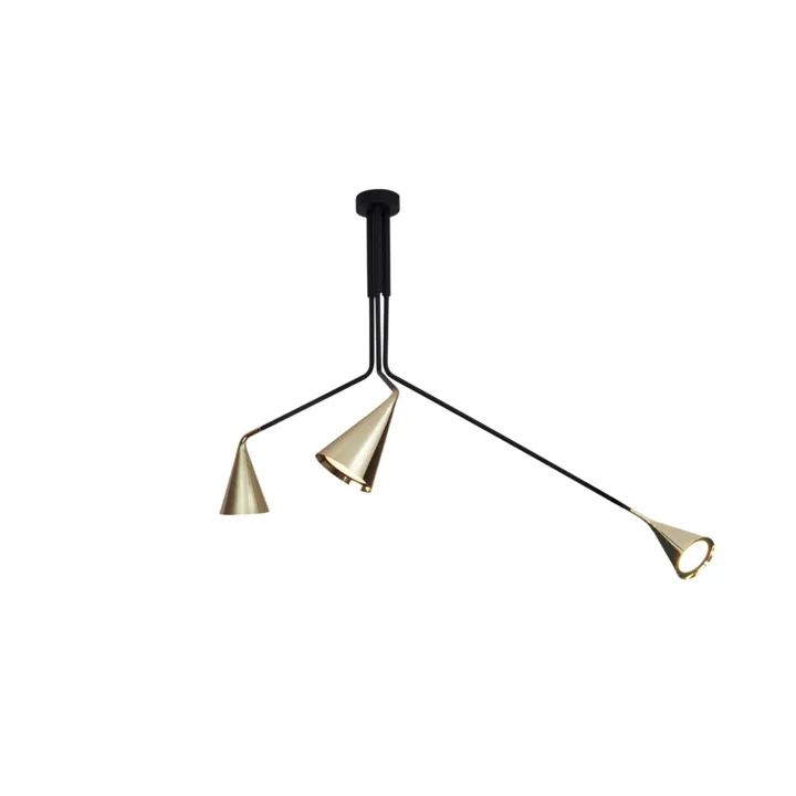 TOOY Gordon 561.13ABC Mat Sort/Børstet Messing – loftlampe — produktfoto