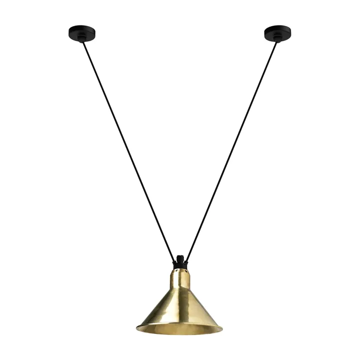 DCWéditions Lampe Gras N323 L Conic Sort/Messing – pendel — produktfoto