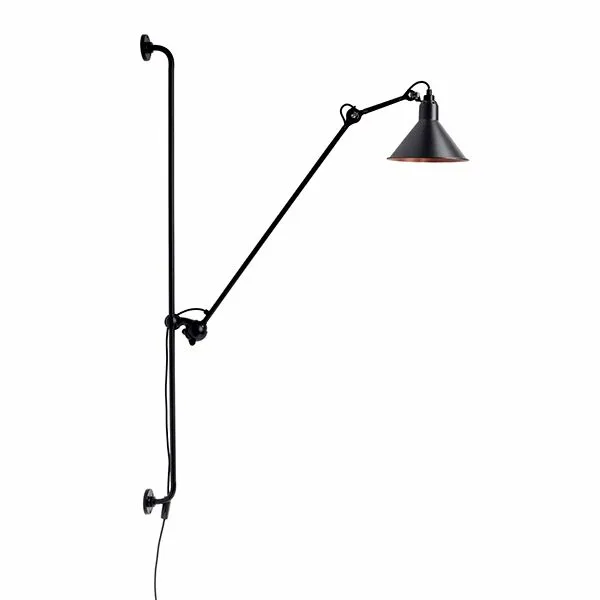 La Lampe Gras N214 Mat Sort/Mat Sort/Kobber – væglampe — produktfoto