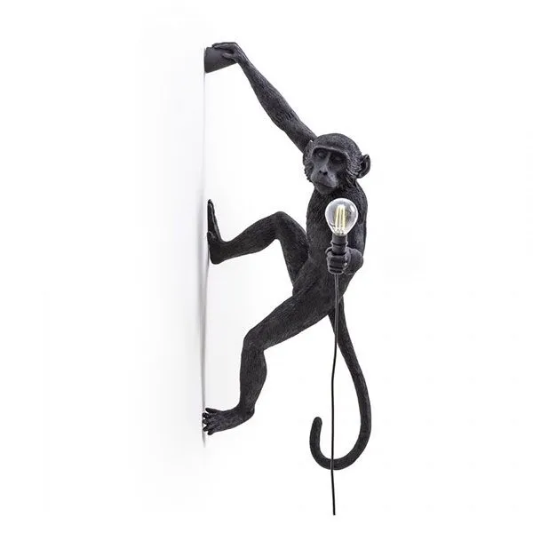 Seletti Monkey Hanging Right Sort Udendørs – udendørs væglampe — produktfoto