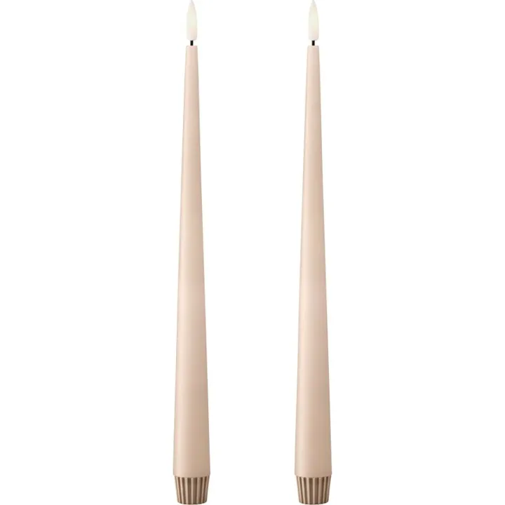 ester & erik LED kronelys, 30 cm, lys beige, 2-pak – LED-stearinlys — produktfoto