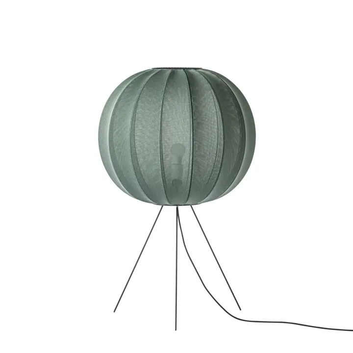 Made By Hand Knit-Wit Round Medium Ø60 Tweed Green – gulvlampe — produktfoto