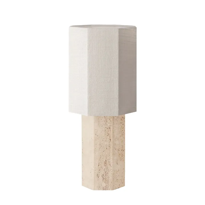 Louise Roe Eight Over Eight Stor Travertin/Jute White – bordlampe — produktfoto