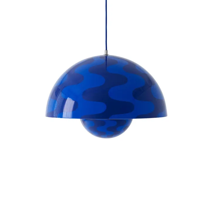 &Tradition Flowerpot VP2 Cobalt Blue/Twilight Blue Pattern – pendel — produktfoto
