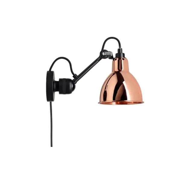 La Lampe Gras N304 Mat Sort & Kobber Med Ledning – væglampe — produktfoto