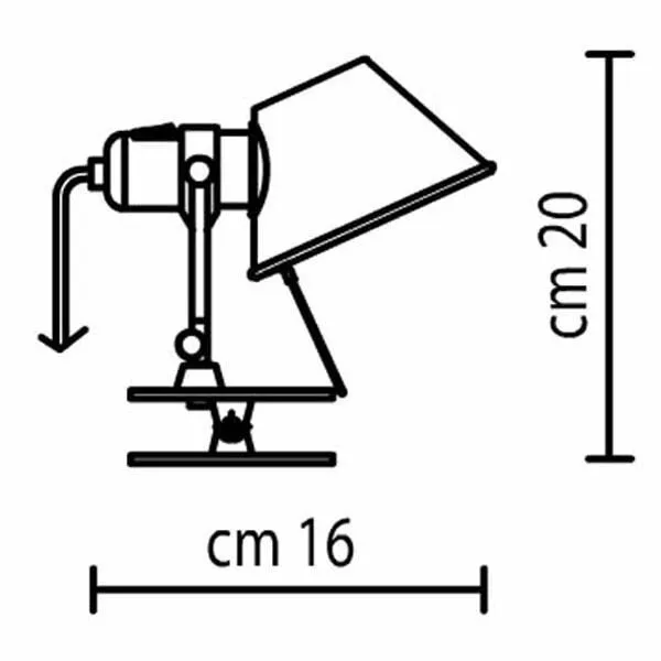Artemide Tolomeo Micro Pinza Klemme Blå – væglampe — produktfoto