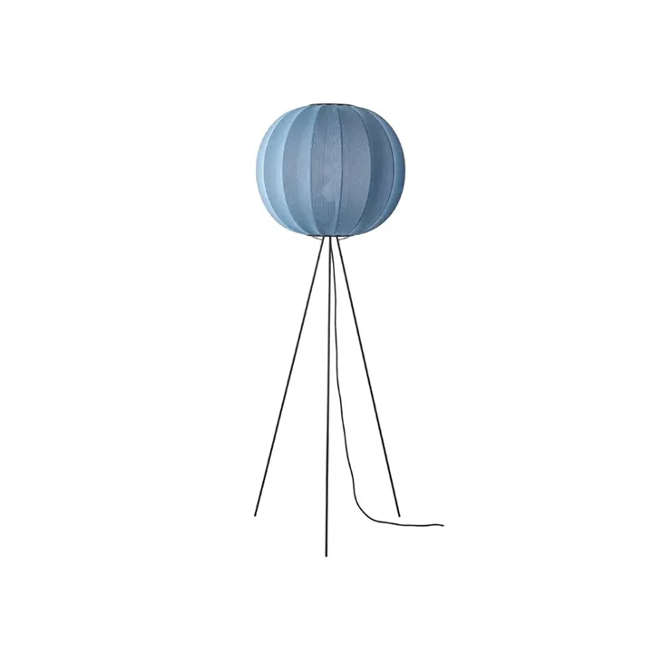 Made By Hand Knit-Wit Round Høj Ø60 Blue Stone – gulvlampe — produktfoto