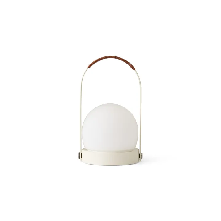 Audo Copenhagen Carrie Stål/Ivory/Læder – transportabel bordlampe — produktfoto
