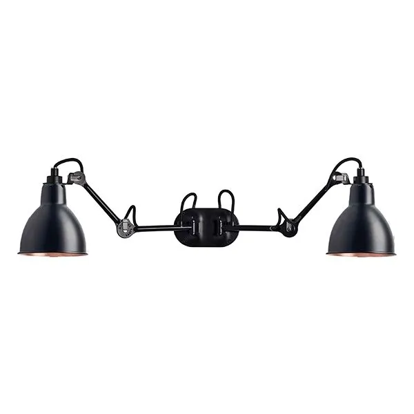 La Lampe Gras N204 Double Mat Sort & Mat Sort & Kobber – væglampe — produktfoto