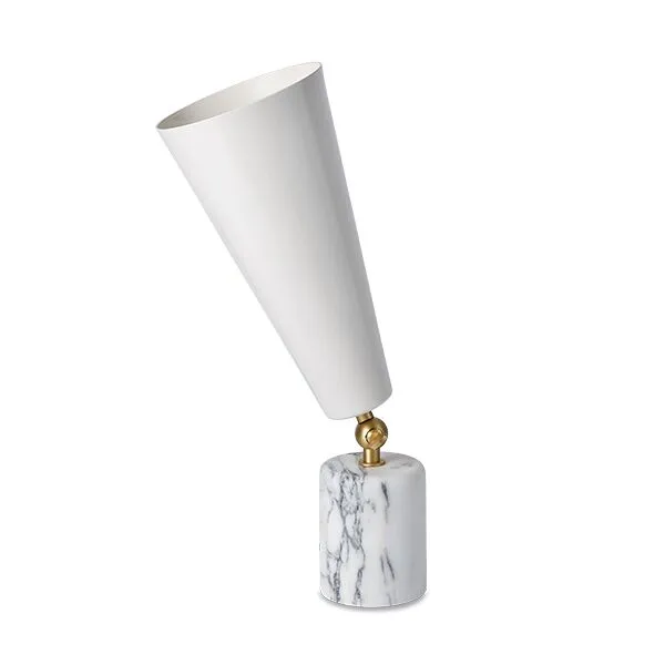 TATO Vox Hvid Marmor & Mat Messing/Hvid Lille – bordlampe — produktfoto