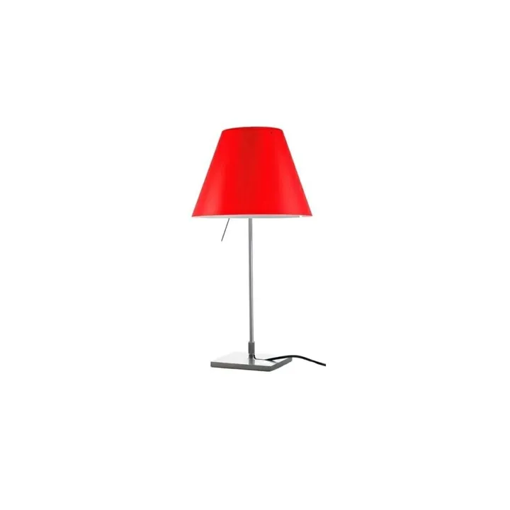 Luceplan Costanzina Aluminium M. Rød Skærm – bordlampe — produktfoto
