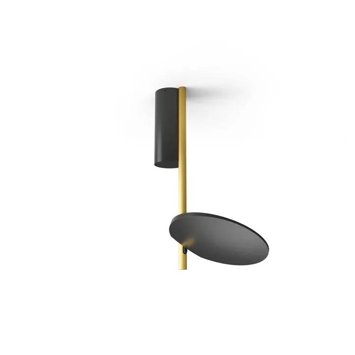 Stilnovo Kimia Ø17 Black 9005/Satin Galvanic Gold – loftlampe — produktfoto