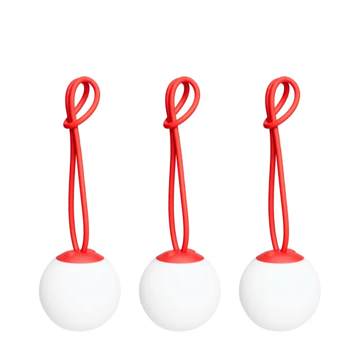 Fatboy Bolleke Mini Sæt af 3 Rød – transportabel bordlampe — produktfoto