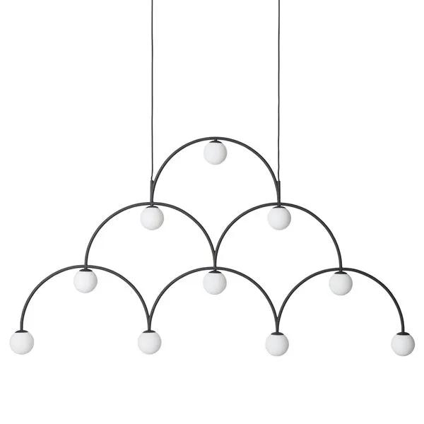 Pholc Bounce 169 Sort & Hvidt Glas – pendel — produktfoto
