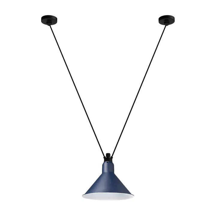 DCWéditions Lampe Gras N323 L Conic Sort/Blå – pendel — produktfoto