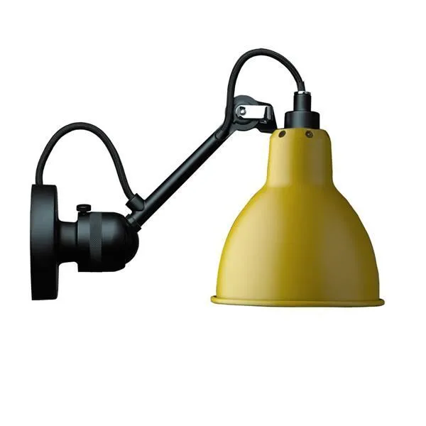 La Lampe Gras N304 Mat Sort & Mat Gul Hardwired – væglampe — produktfoto