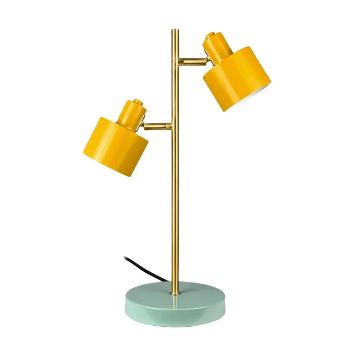 Dyberg Larsen Ocean 2 Skærme Karry/Turkis/Messing – bordlampe — produktfoto