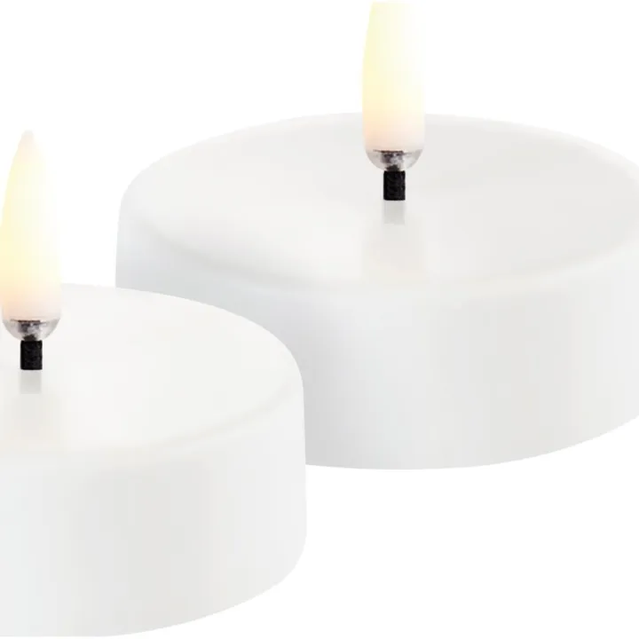 Uyuni LED fyrfadslys, genopladelig, hvid, 2-pak – LED-stearinlys — produktfoto