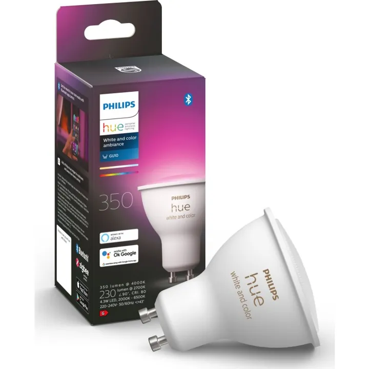 Philips Hue White Color Ambiance GU10 spotpære, 1-pak – pære — produktfoto