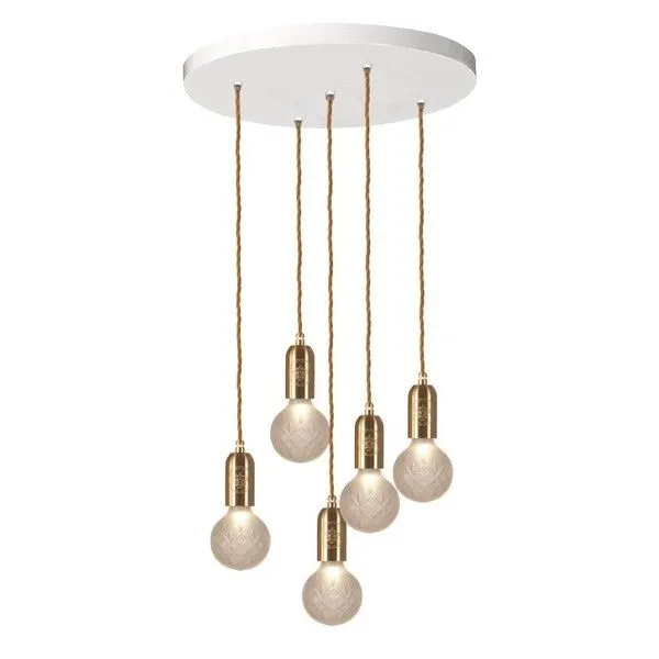 Lee Broom Crystal Bulb 5 Stk Matteret/Messing – pendel — produktfoto