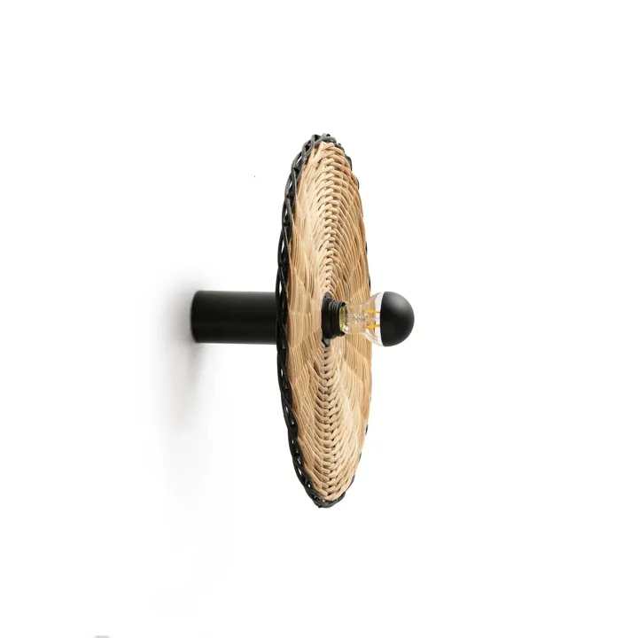 Faro COSTAS 400 Væg/ H14 Sort/Rattan – væglampe — produktfoto