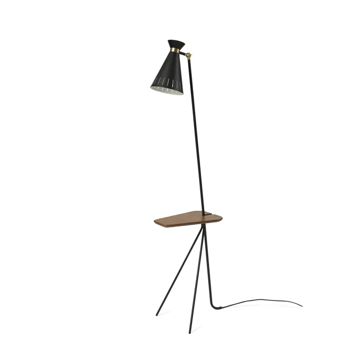 Warm Nordic Cone med Bord Sort Noir – gulvlampe — produktfoto