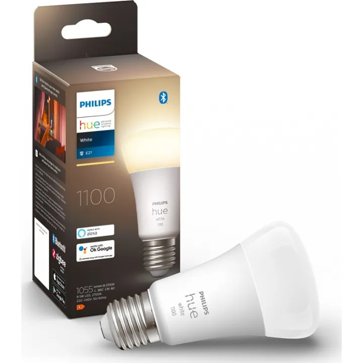 Philips Hue White E27 standardpære, 2700K, 9,5W – pære — produktfoto