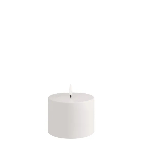 Uyuni Udendørs LED bloklys, White, 10,1x7,8 cm – LED-stearinlys — produktfoto