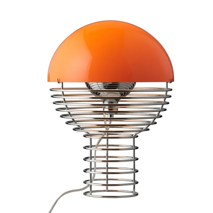Verpan Wire Ø30 Krom/Orange – bordlampe — produktfoto