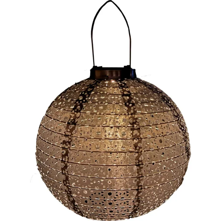 Veli Line solcelle papir lanterne, brun – udendørslampe — produktfoto