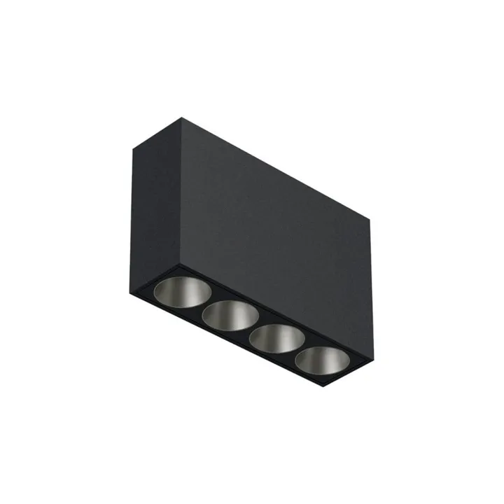 Flos Light Shadow Surface 4 Spots Optic Flood Sort/Stål – spot — produktfoto