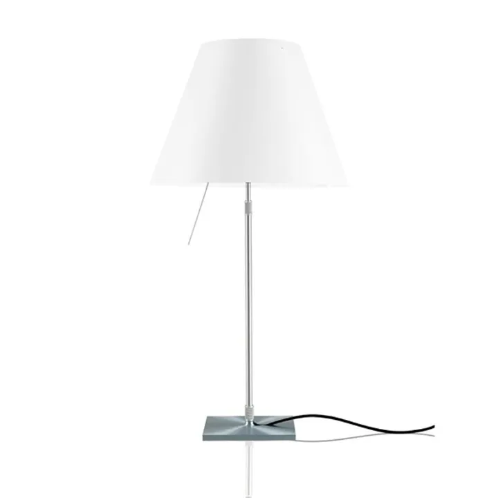Luceplan COSTANZA Aluminium med Hvid Skærm – bordlampe — produktfoto