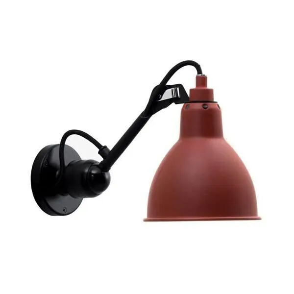 La Lampe Gras N304 Mat Sort & Mat Rød Hardwired – væglampe — produktfoto